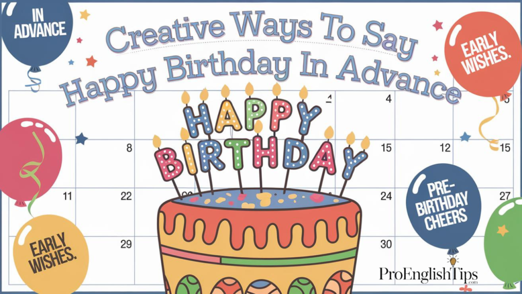 'Creative Ways to Say Happy Birthday in Advance'