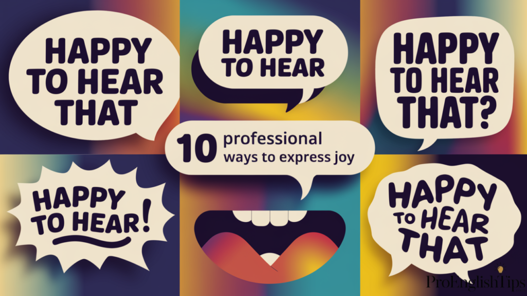 10 Professional Ways to say happy to hear that