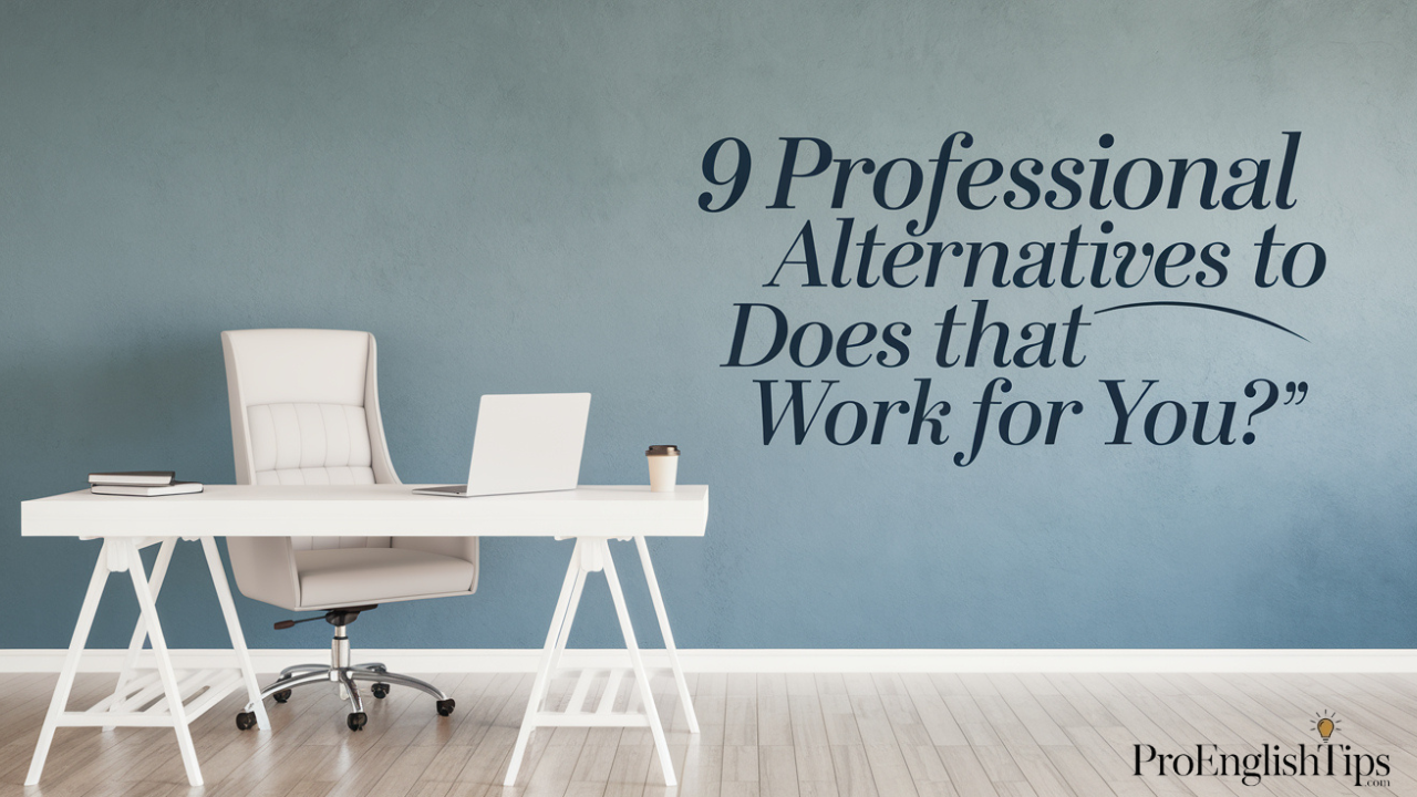 Alternatives to 'Does That Work for You