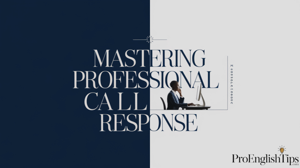  'Mastering Professional Missed Call Response'