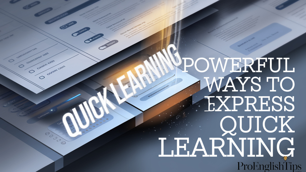 'Powerful Ways to Express Quick Learning'