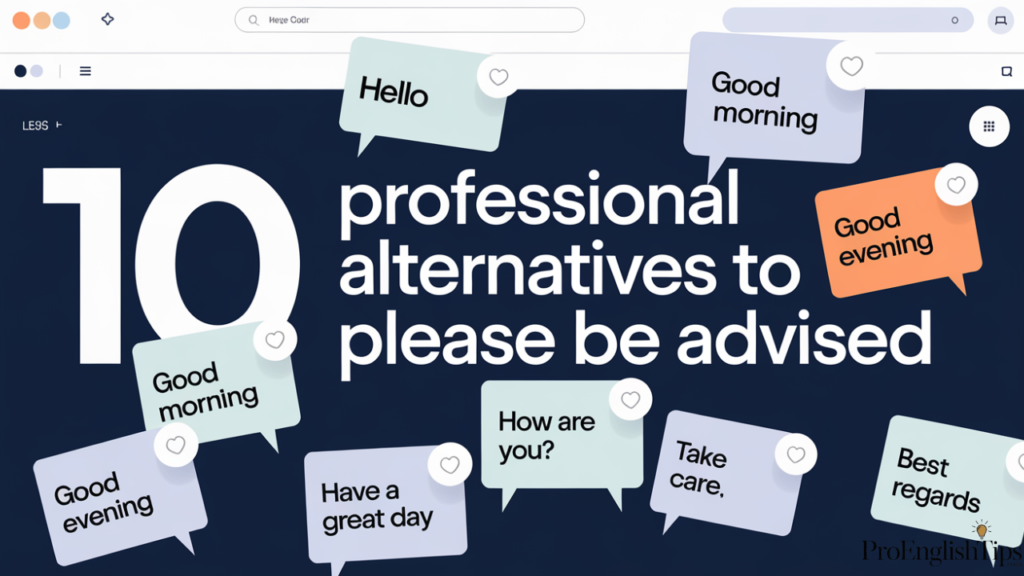 '10 Professional Alternatives to Please Be Advised'