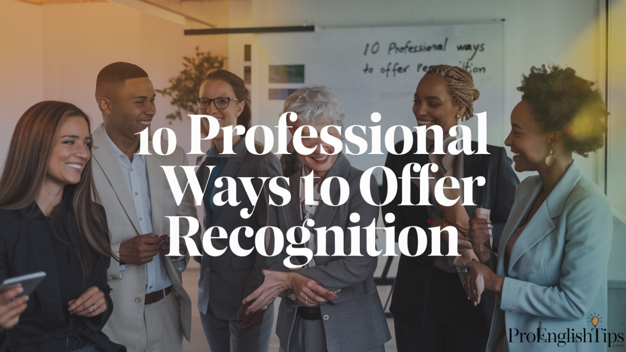 10 professional ways to offer recognition