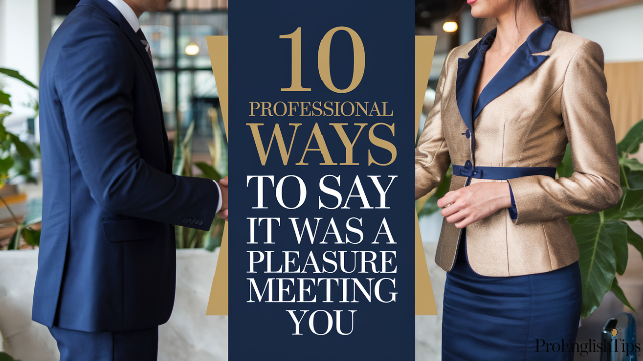 '10 Professional Ways to Say It Was a Pleasure Meeting You'