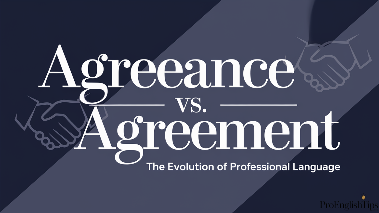 "AGREEANCE vs. AGREEMENT"