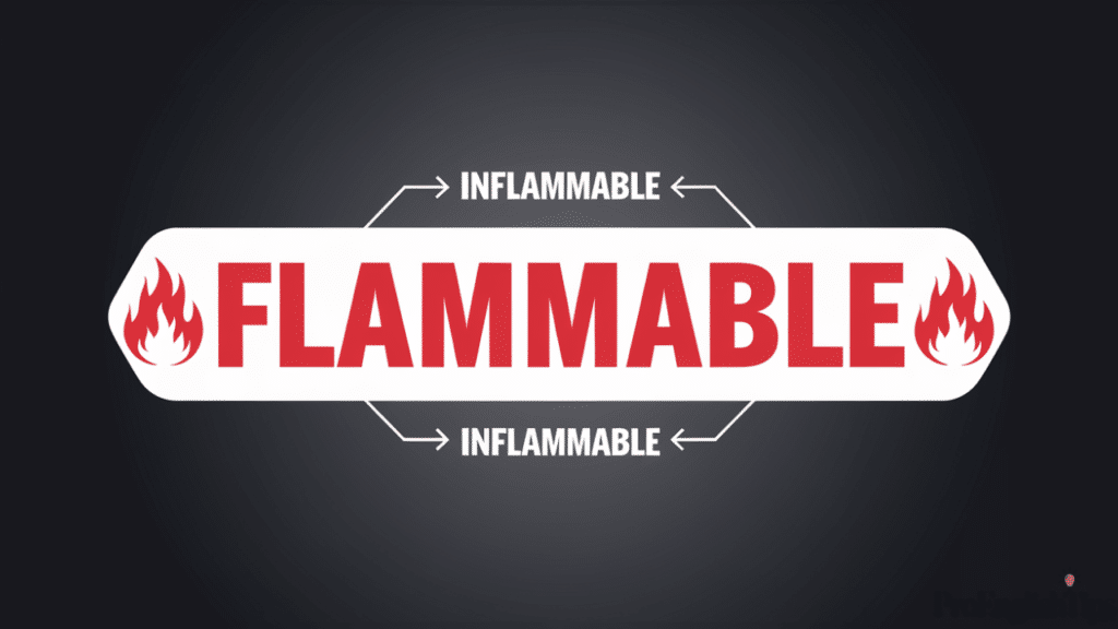 'INFLAMMABLE' or 'FLAMMABLE'