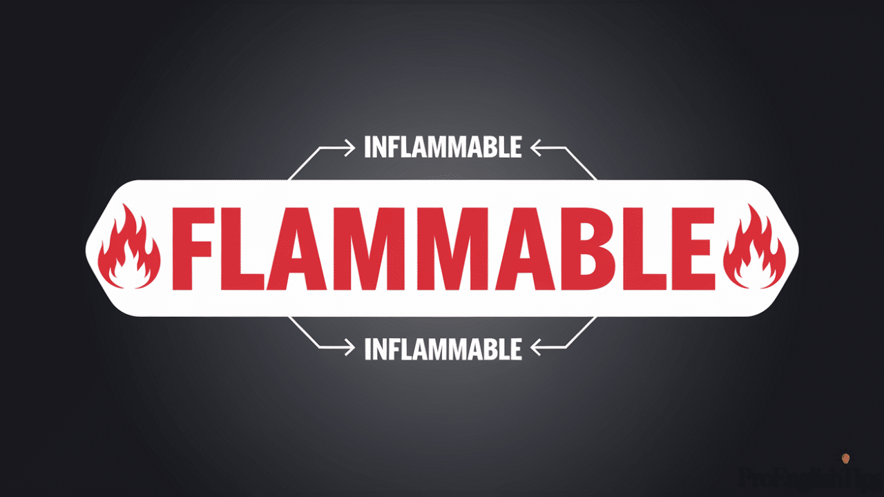 'INFLAMMABLE' or 'FLAMMABLE'