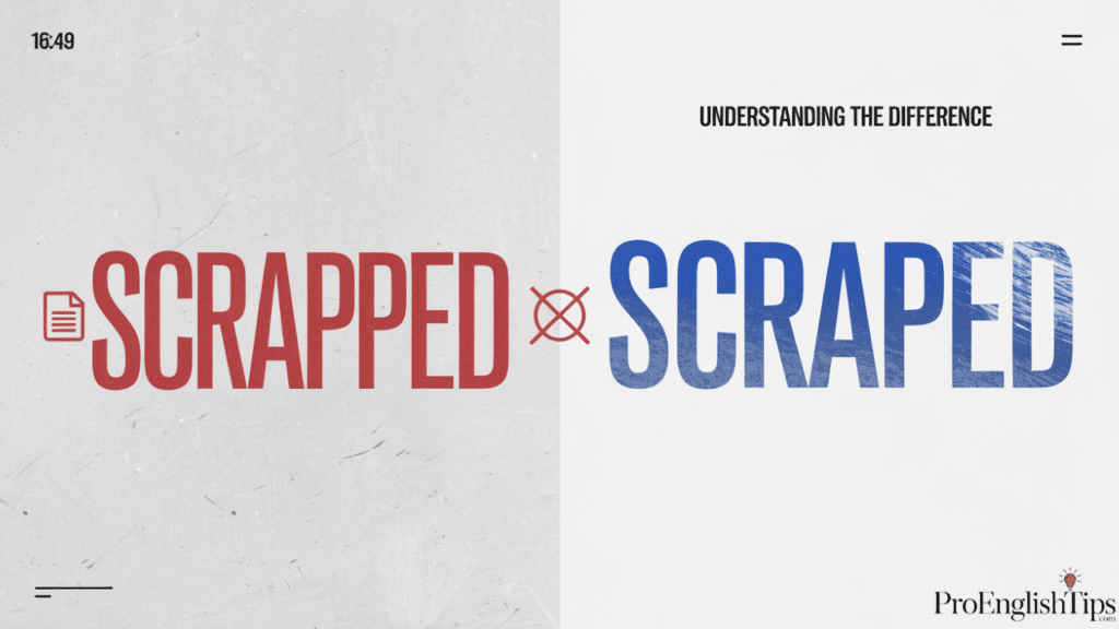 'SCRAPPED' or 'SCRAPED'