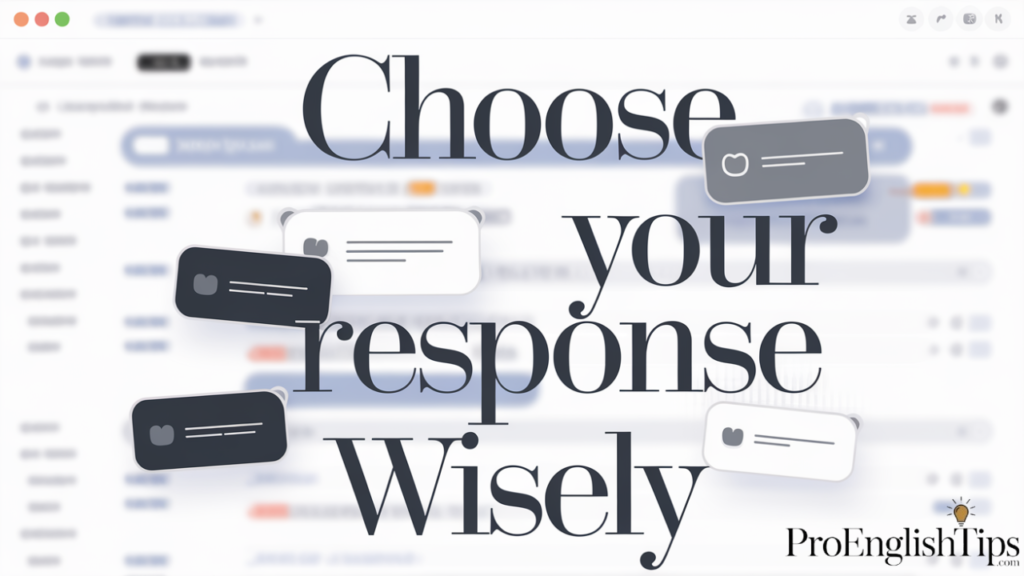 'Choose Your Response Wisely' 