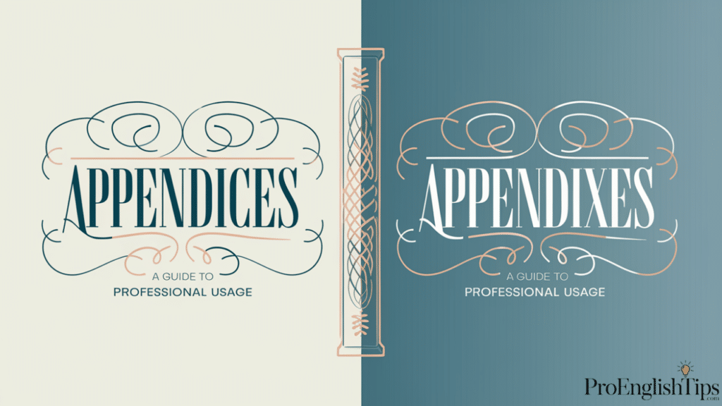 Appendices vs Appendixes