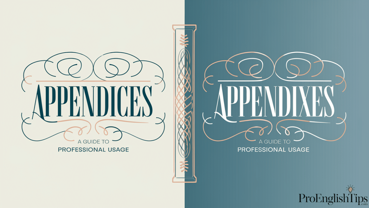 Appendices vs Appendixes