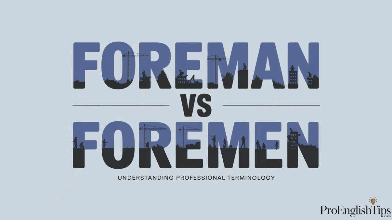 'FOREMAN vs FOREMEN'